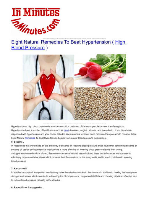 hypertension remedies