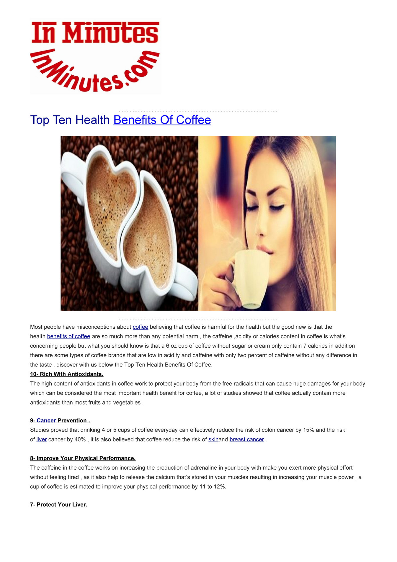 My publications Top Ten Health Benefits Of Coffee Page 6 Created