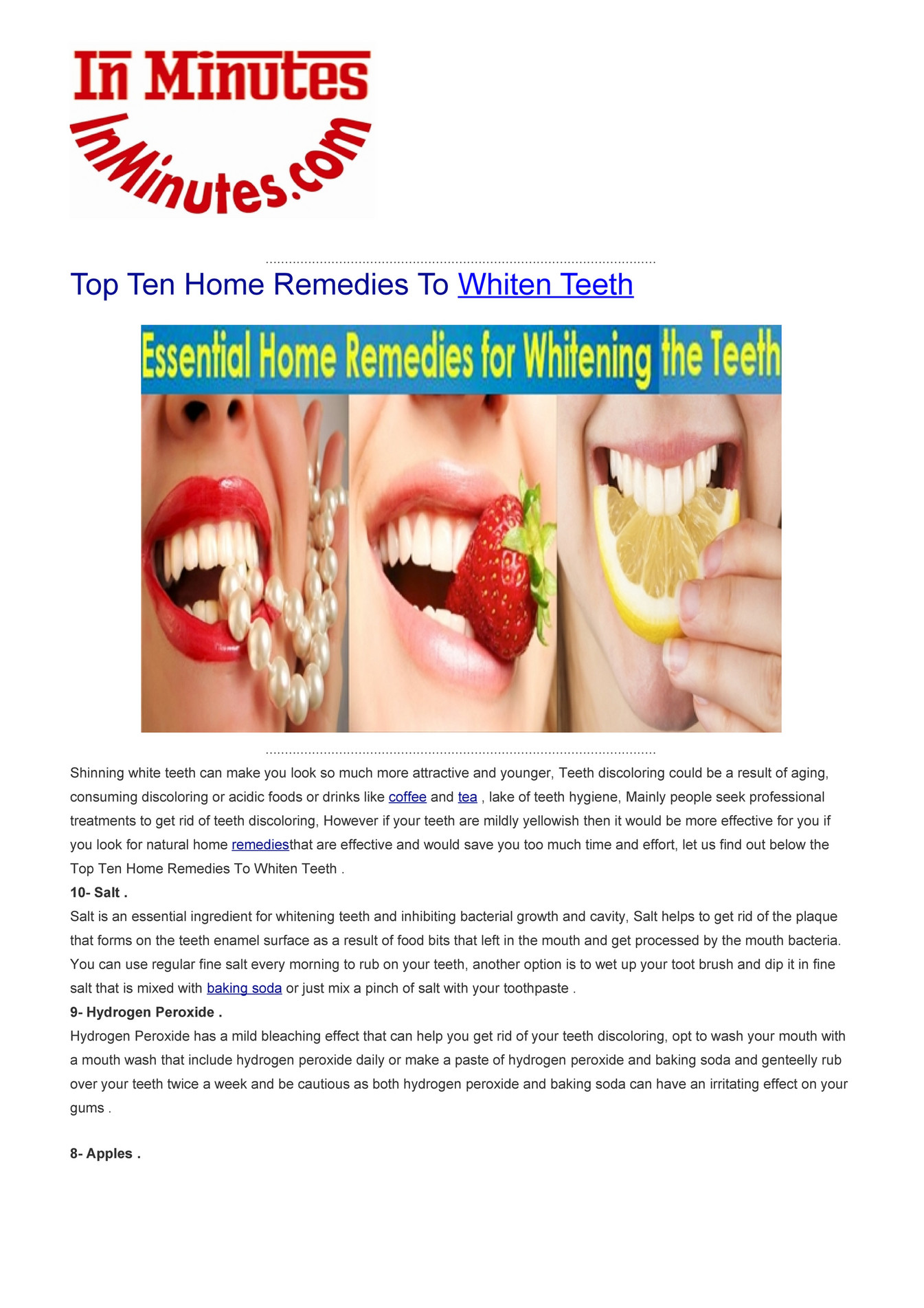 My publications Top Ten Home Remedies To Whiten Teeth Page 1