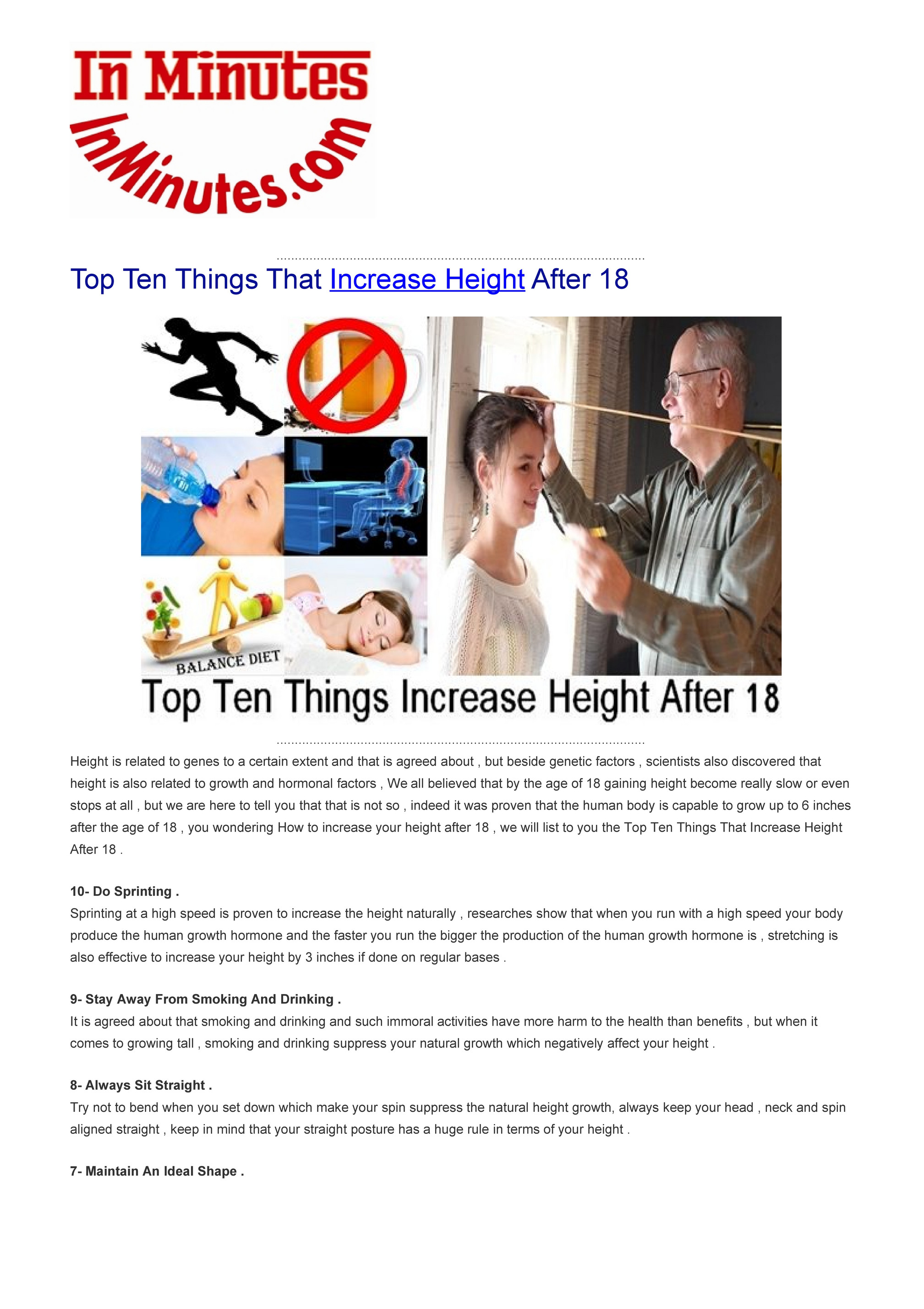 My publications Top Ten Things That Increase Height After 18