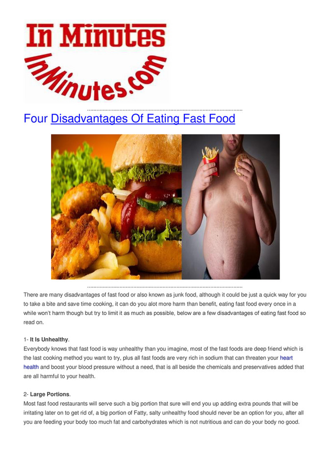 My Publications Four Disadvantages Of Eating Fast Food Page 1 Created With Publitas Com