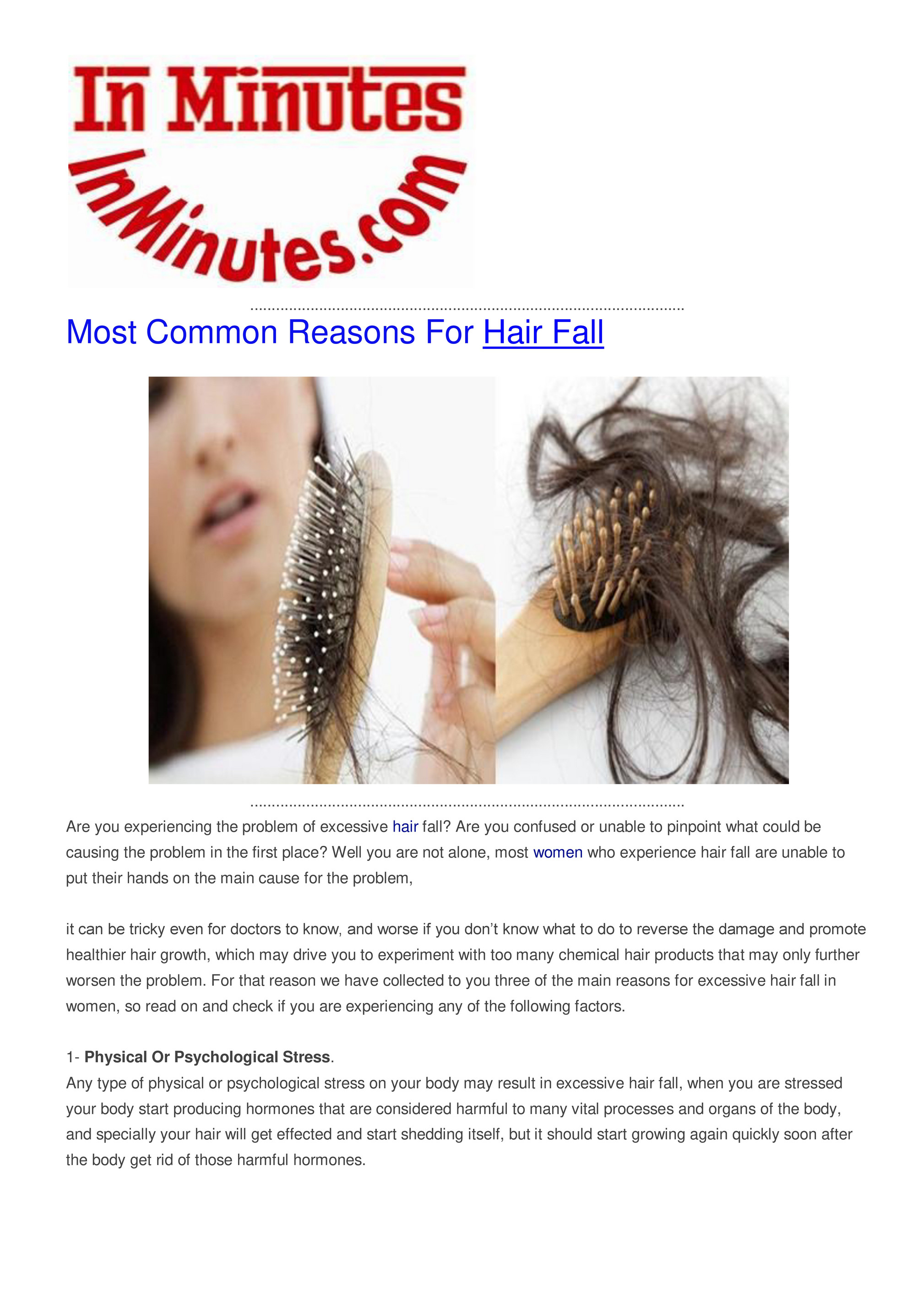 My publications - Most Common Reasons For Hair Fall - Page 1 - Created with  
