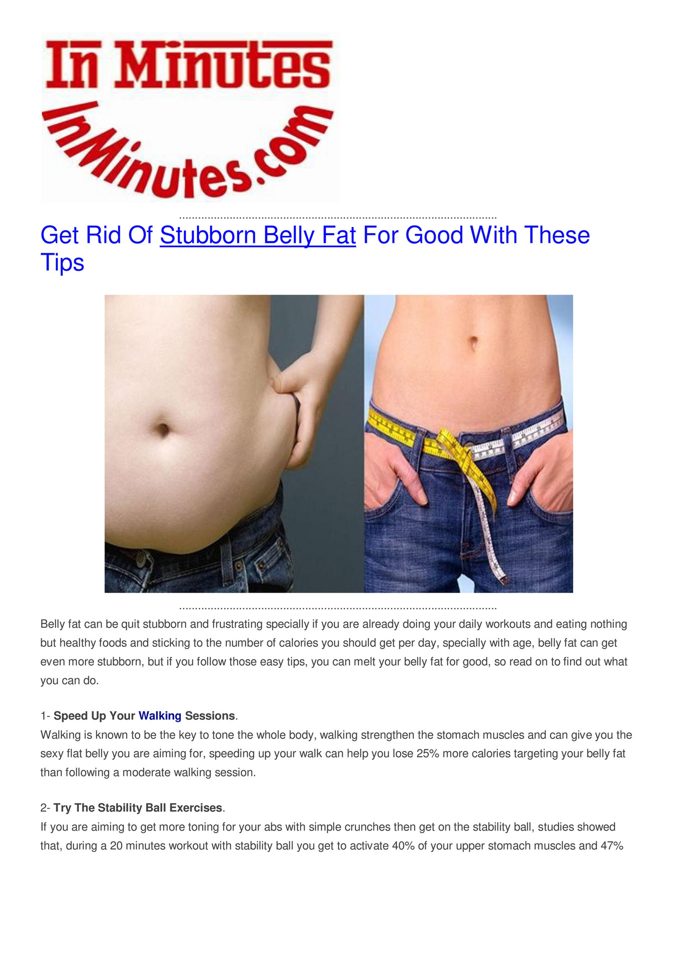 Exercises To Lose Upper Belly Fat
