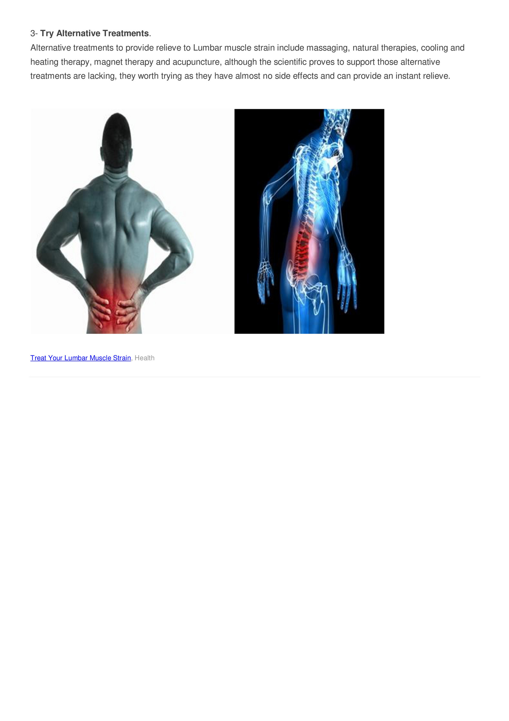 Lumbar Muscle Strain