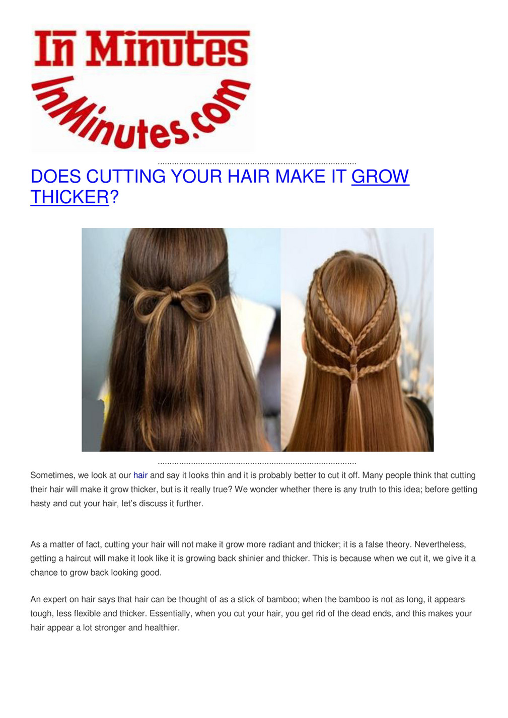 My publications - DOES CUTTING YOUR HAIR MAKE IT GROW THICKER - Page 1 -  Created with 