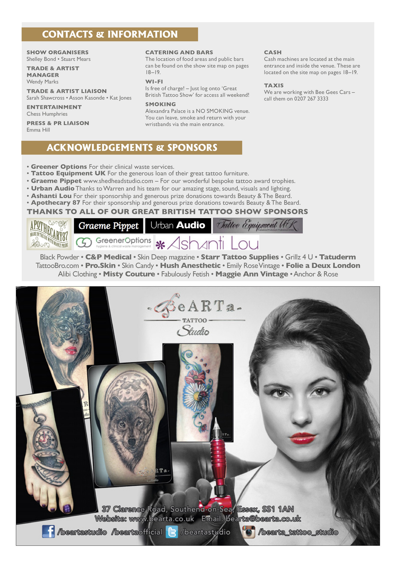 Jazz Publishing The Great British Tattoo Show 15 Showguide Page 4 5 Created With Publitas Com