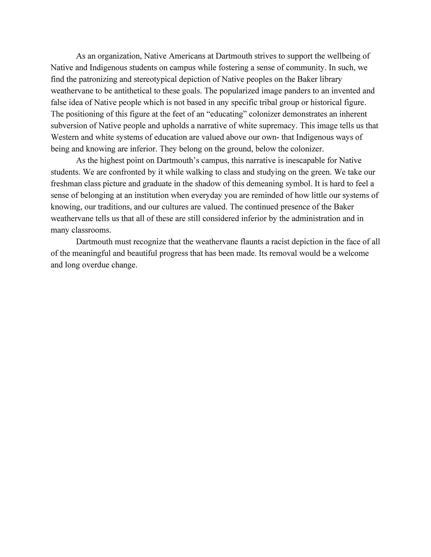 Newspapers of New England - Native Americans at Dartmouth statement ...
