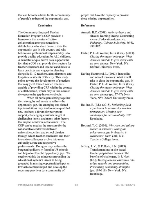 My Publications Co Designing A Community Engaged Teacher Education Program Through The Theoretic Construct Of A Community Of Practice Page 1 Created With Publitas Com