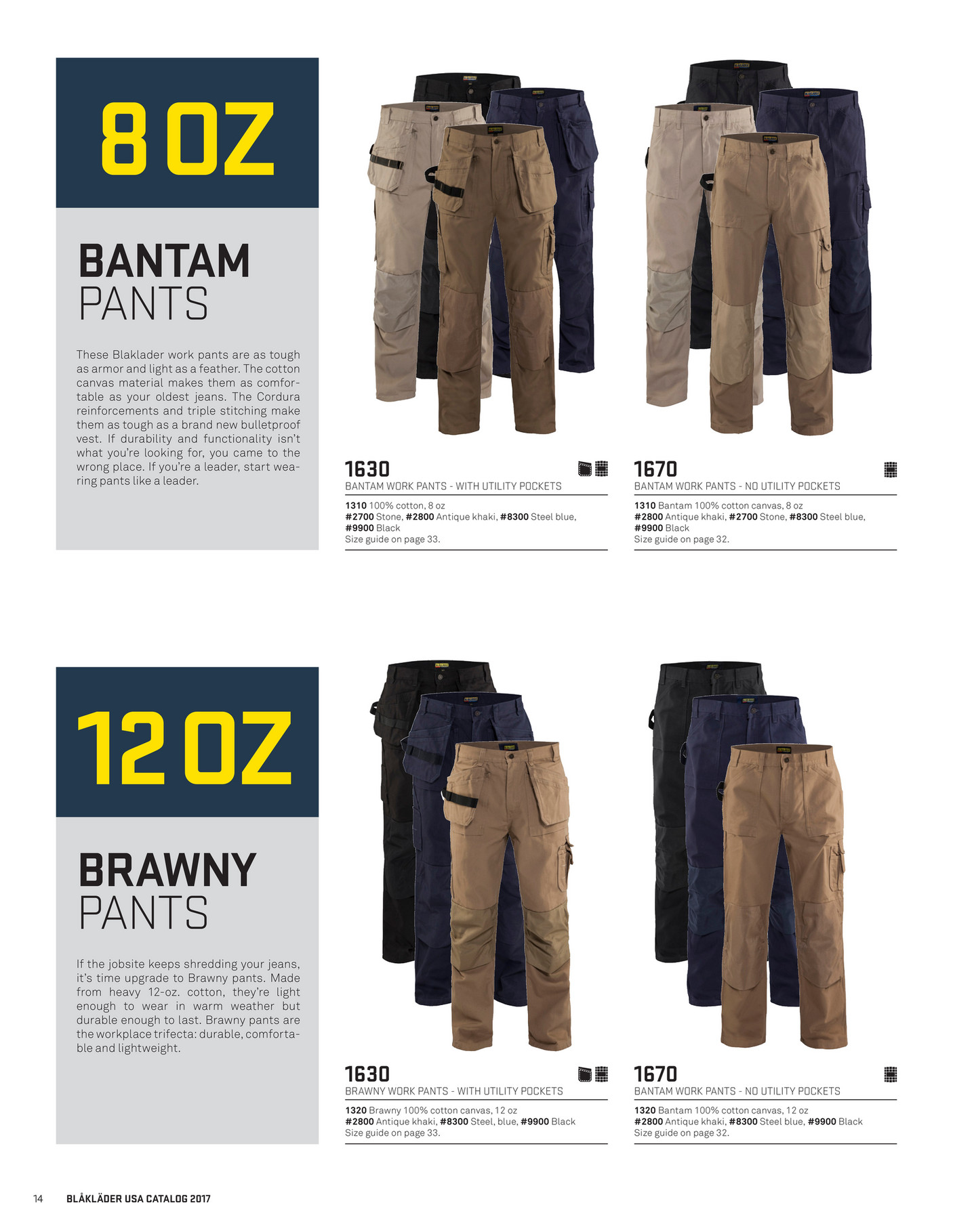 BANTAM WORK PANTS - With Utility Pockets - Blåkläder