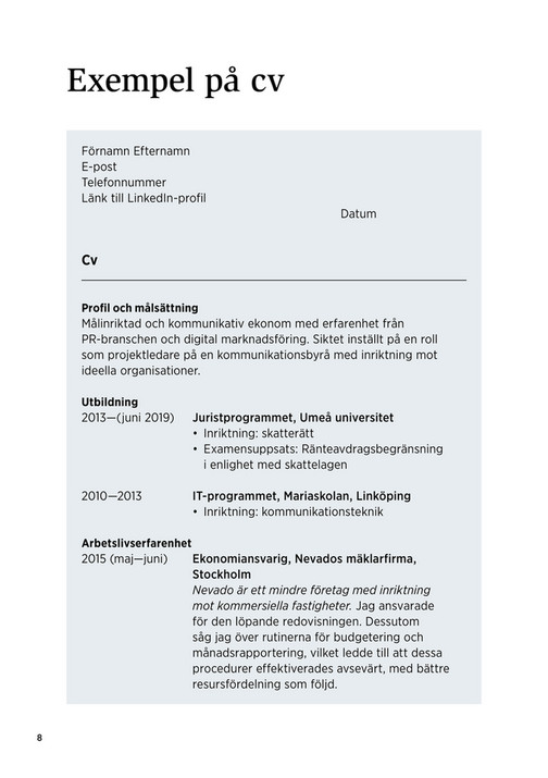 Exempel Cv Dataingenjor Erfarna