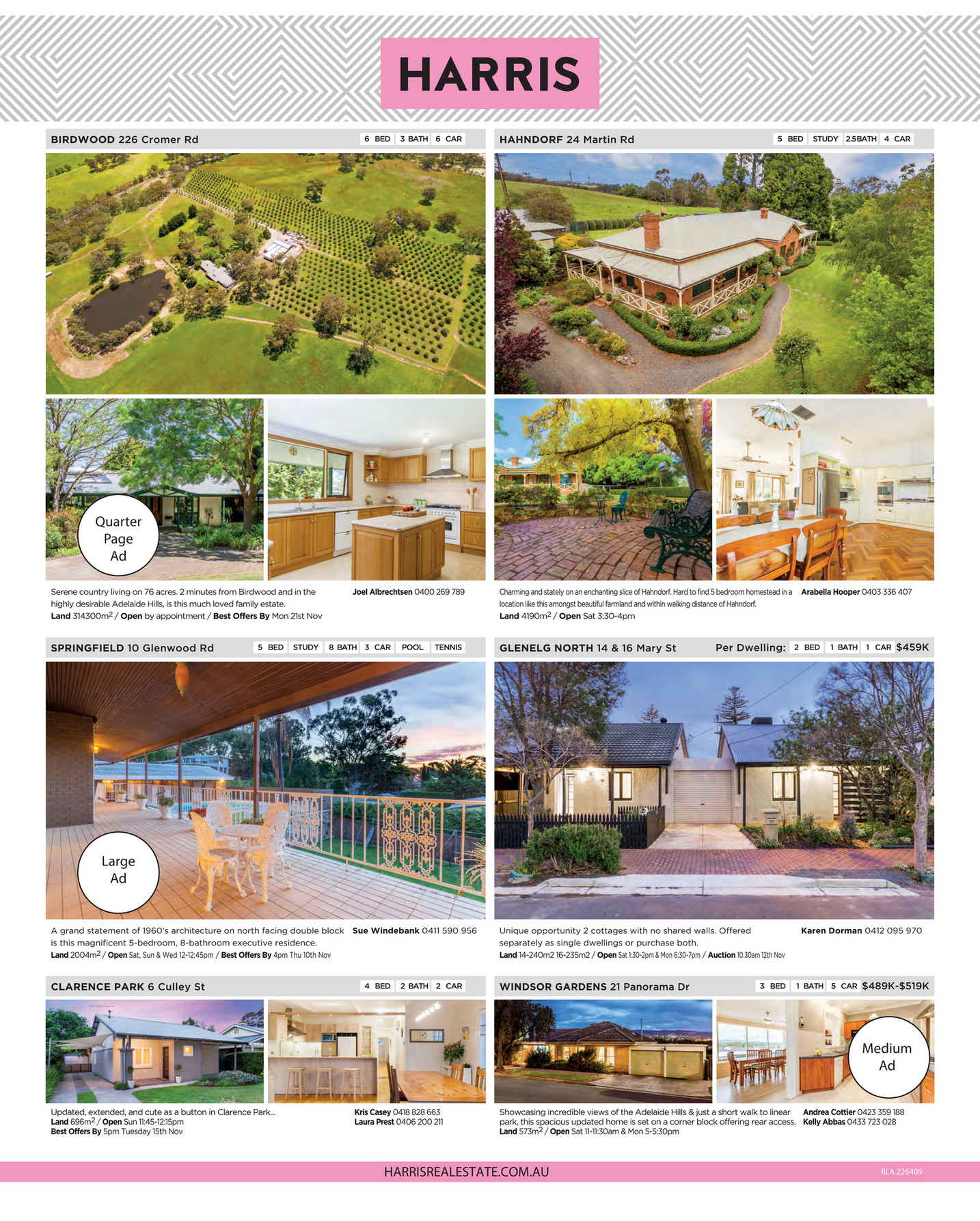 Harris Real Estate Advertiser Example Page 1