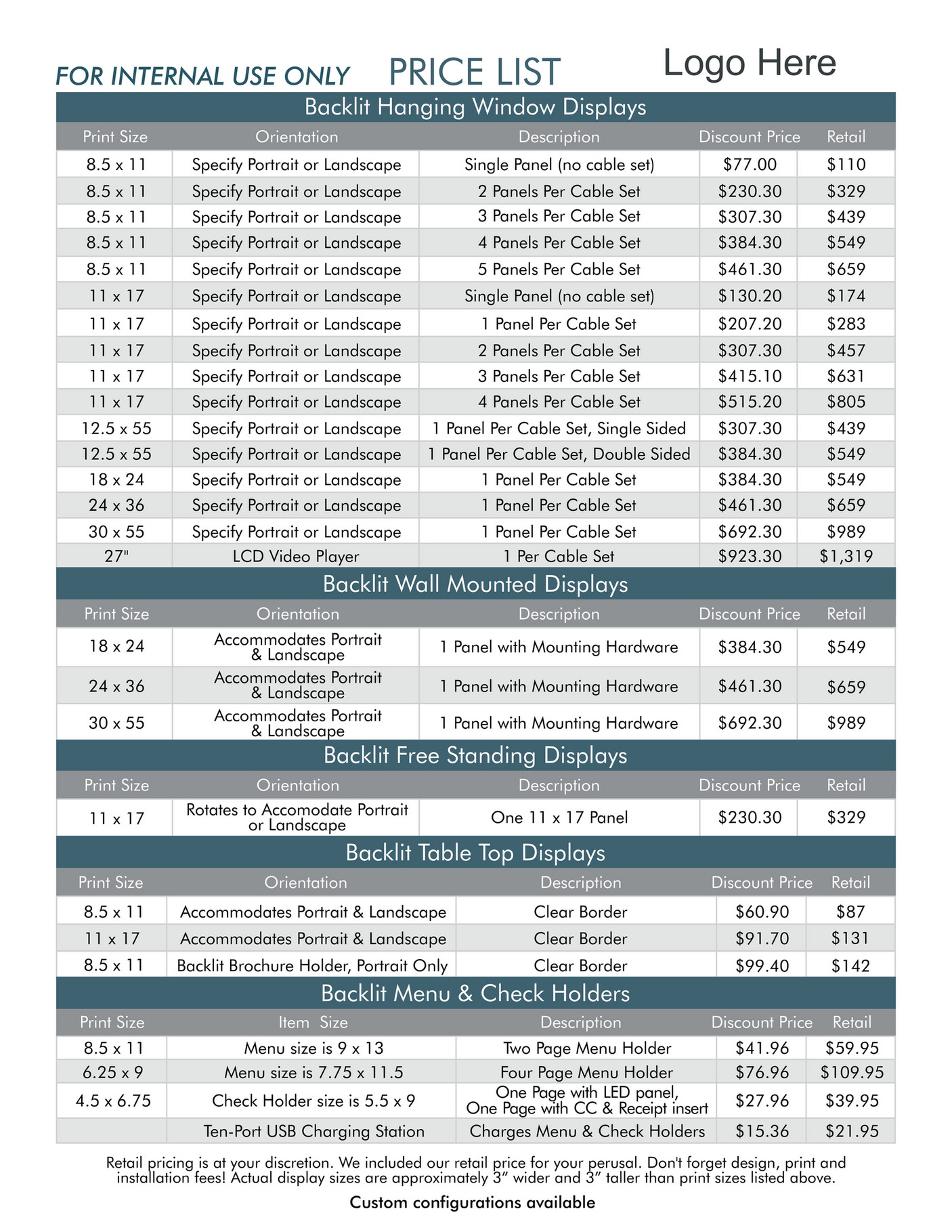 Distinct Displays DistributorFor Internal Use Only30 Off8.5x11