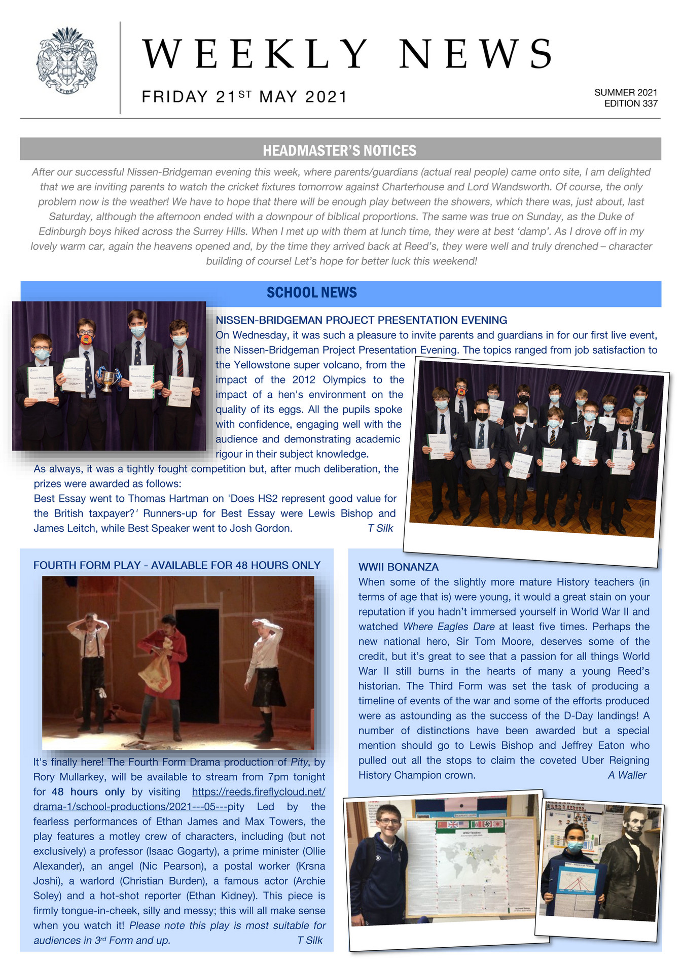 Reed's School - 337 21st May 2021_ Weekly News - Page 1 - Created with