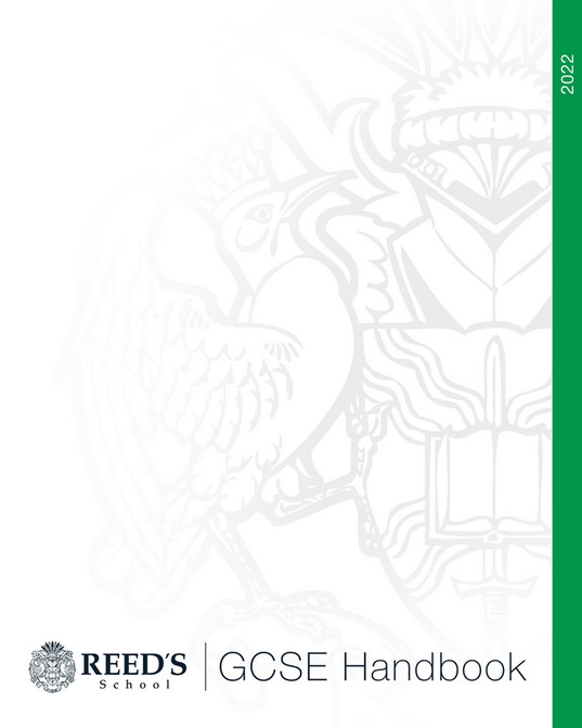 Reed's School GCSE Handbook 2022 Page 1 Created with