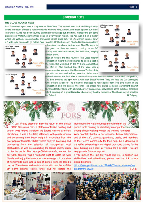Reed's School 415 24th Nov 2023_Weekly News Page 45 Created with