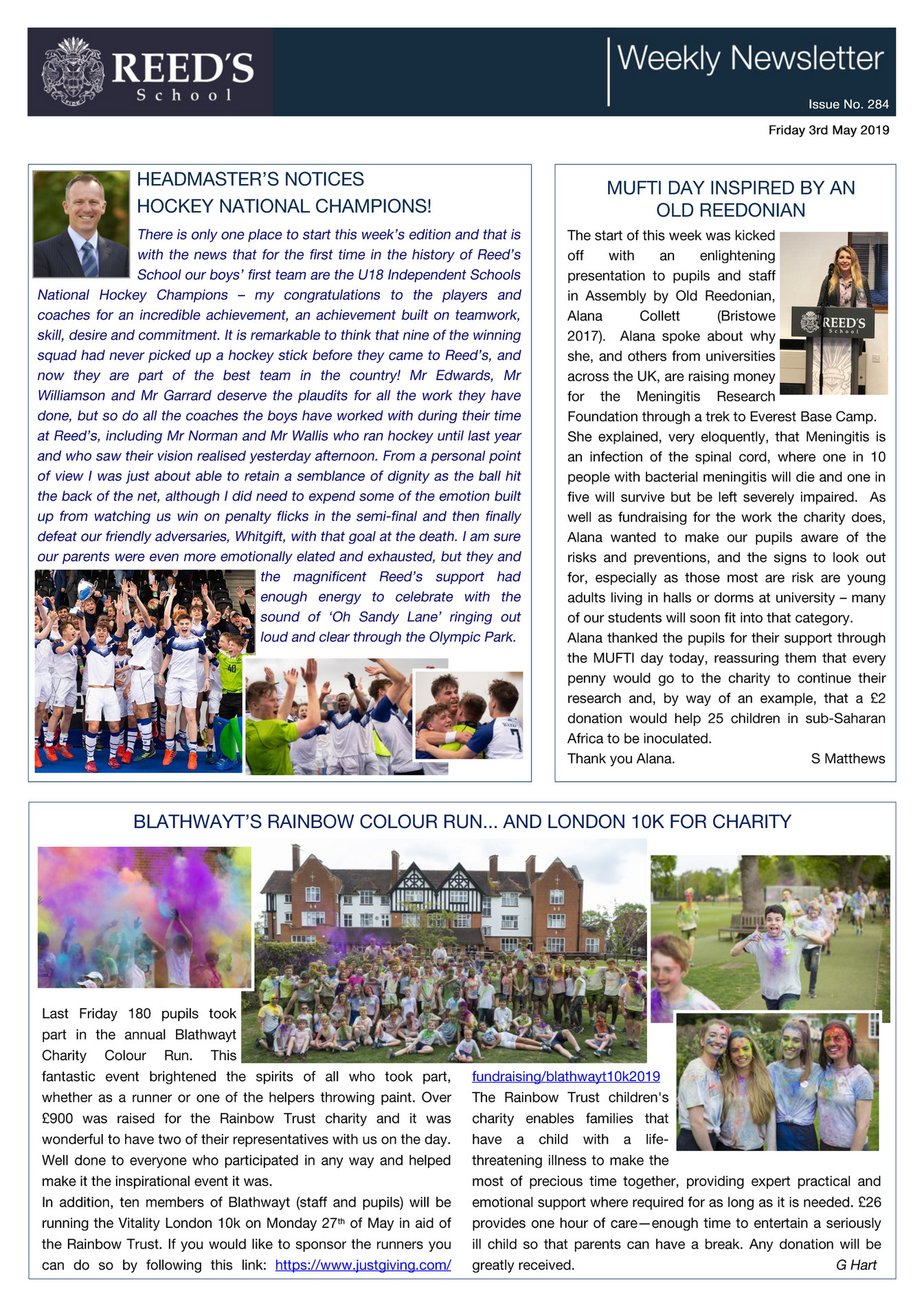 Reed's School 284 4th May_2019 Weekly News Page 1 Created with