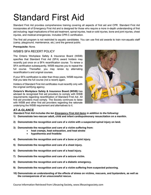 First Aid Sample Information My publications - First Aid Information Package - Page 1 - Created with ...
