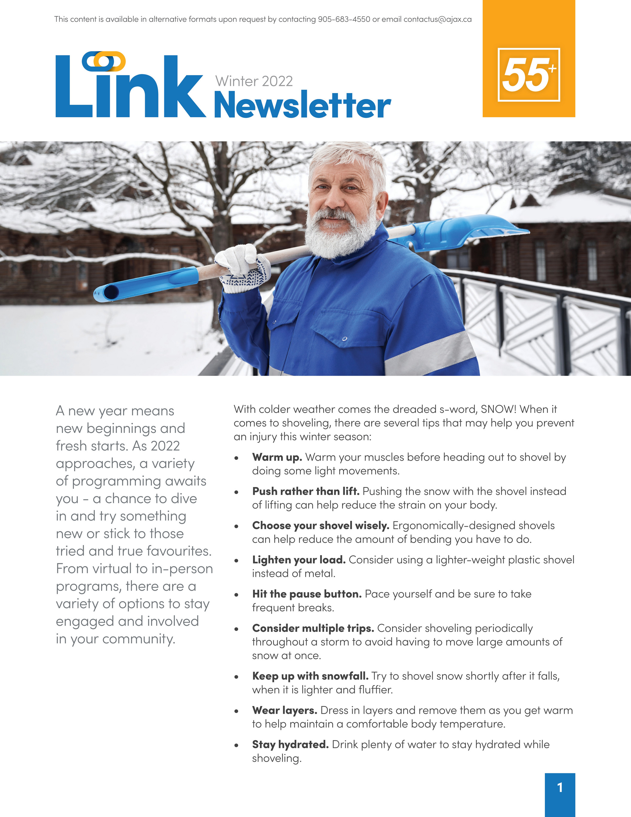 My publications - 55Plus-Link_Newsletter_Winter-2022 - Page 1 - Created  with Publitas.com