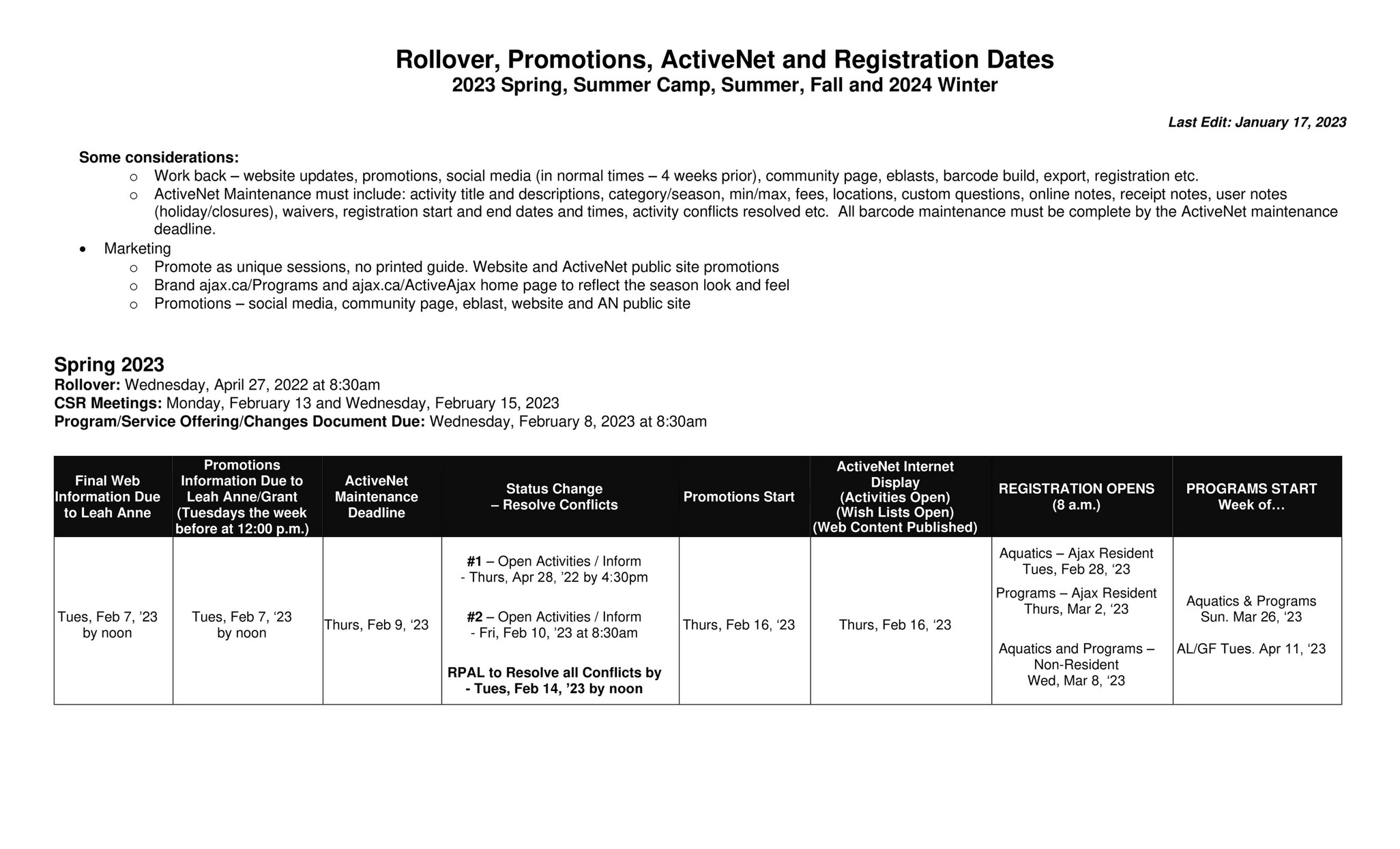 My publications Promotions and Registration Dates 2023 Spring