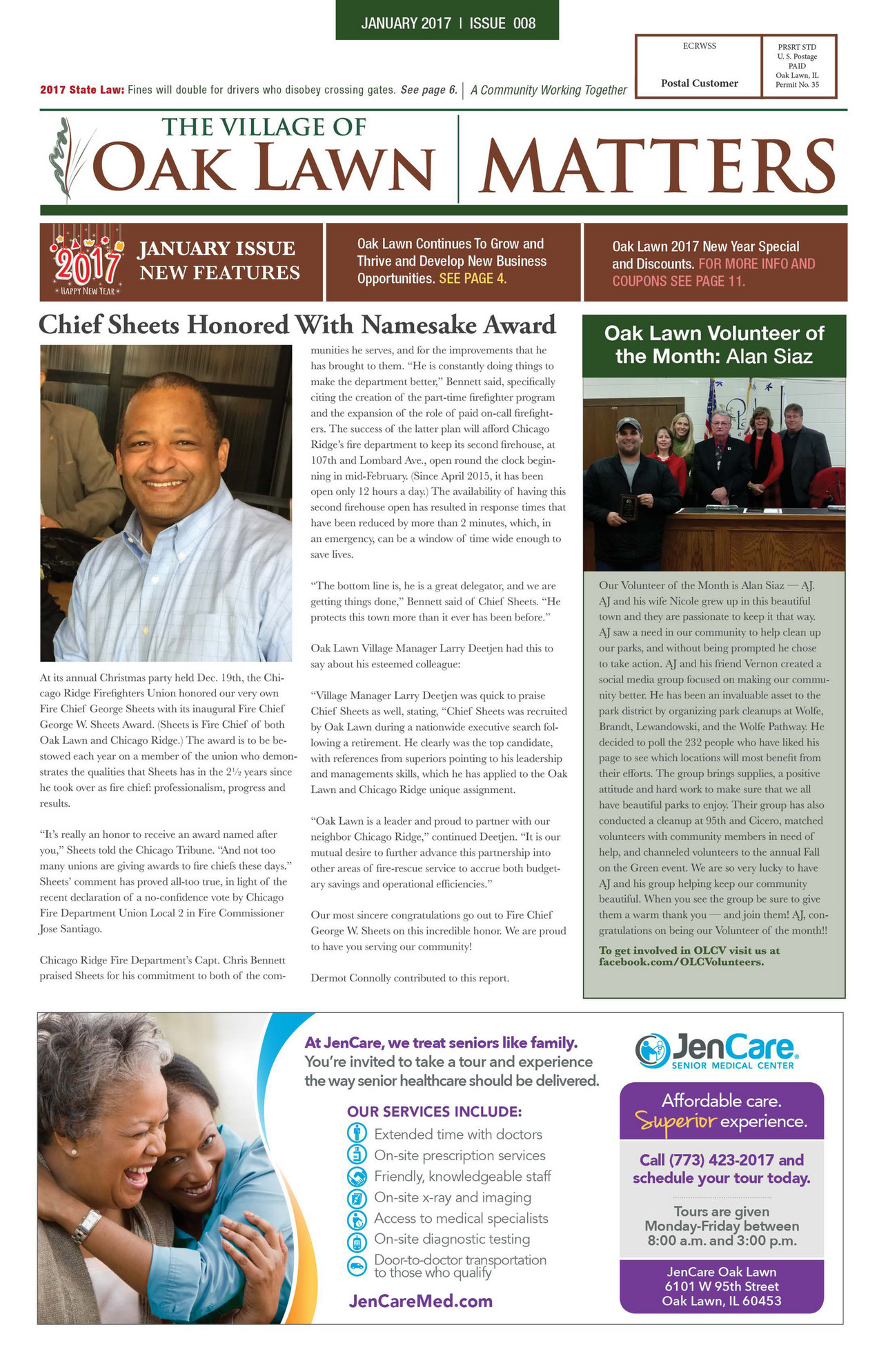 Village of Oak Lawn Oak Lawn Matters January 2017 Page 1 Created