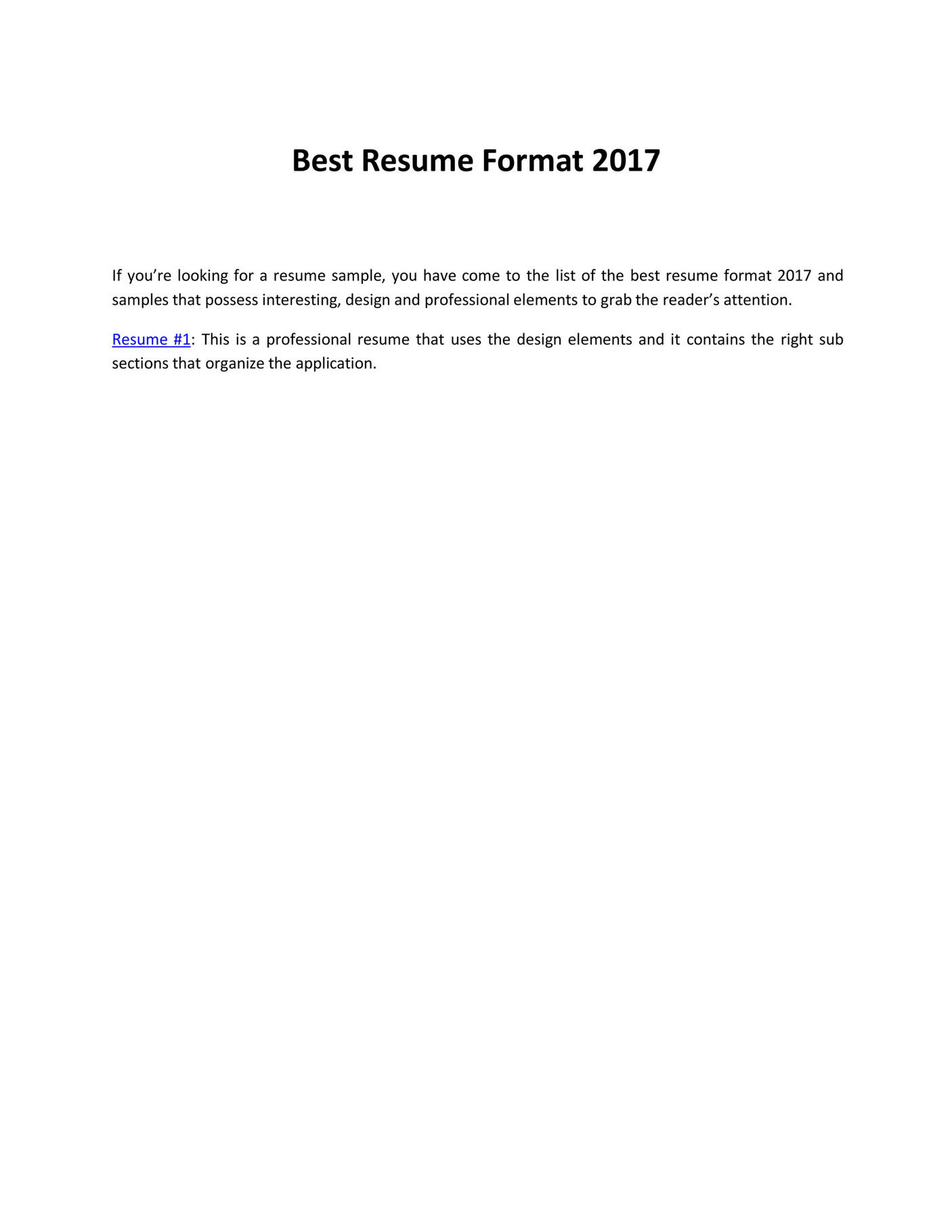 resume2017-discover-the-best-resume-format-2017-page-1-created