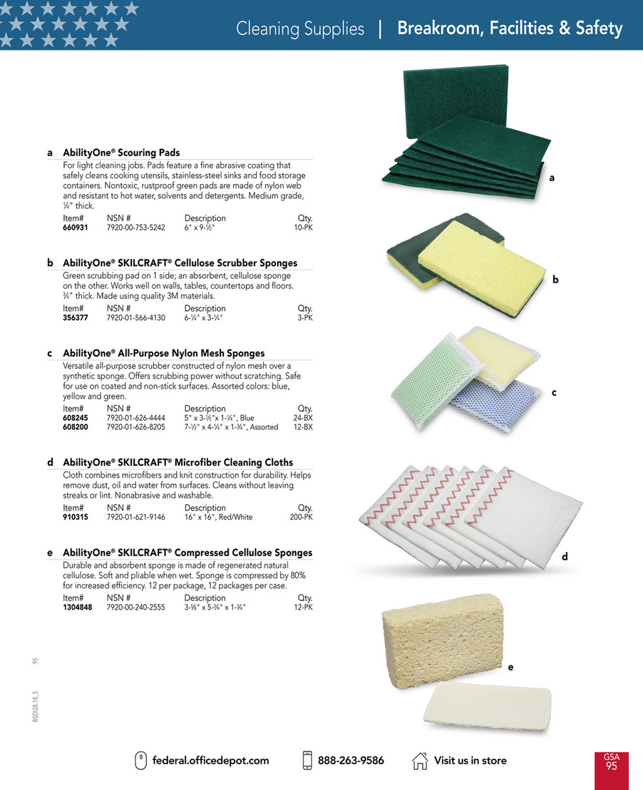AbilityOne Scouring Pad Light Cleaning 7920-00-753-5242 