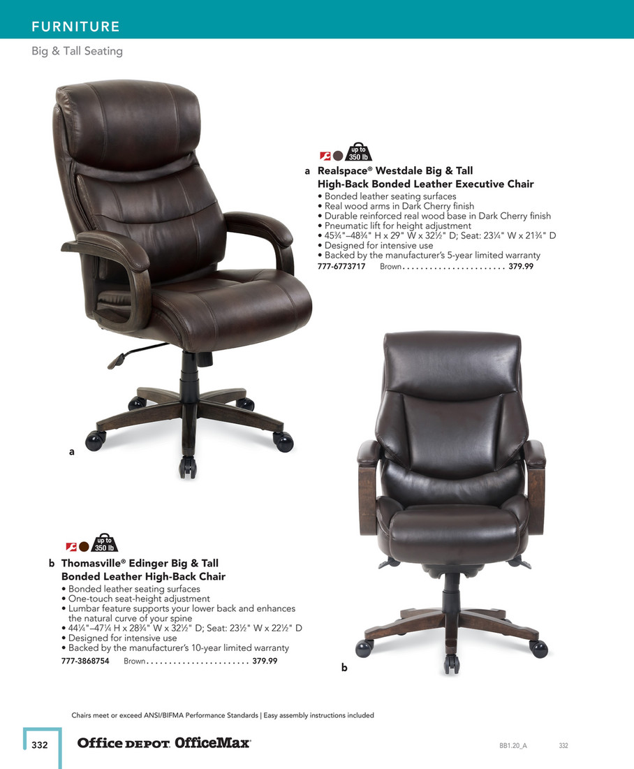 Office depot office online chairs big and tall