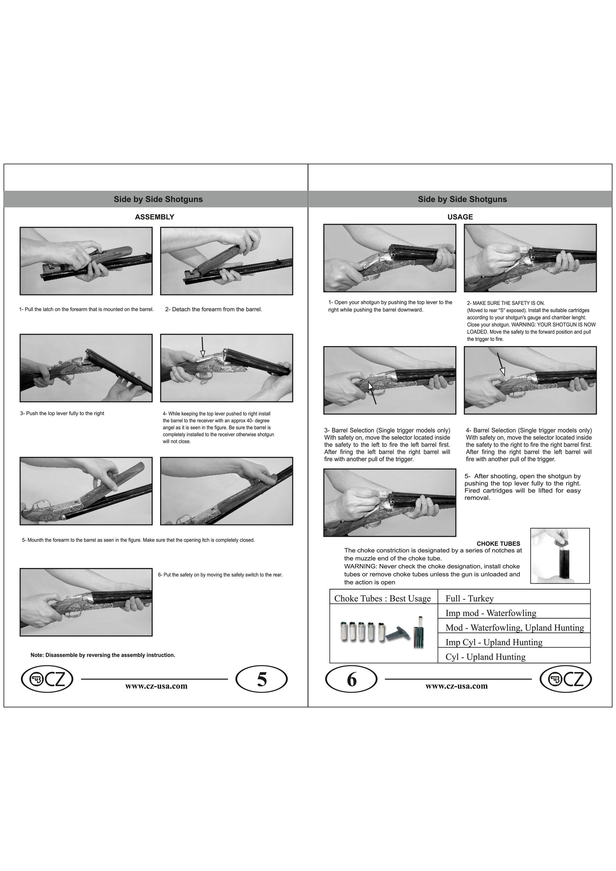 My publications - CZ-USA-Shotgun-Owners-Manual - Page 6-7 My publications - CZ-USA-Shotgun-Owners-Manual - Page 6-7