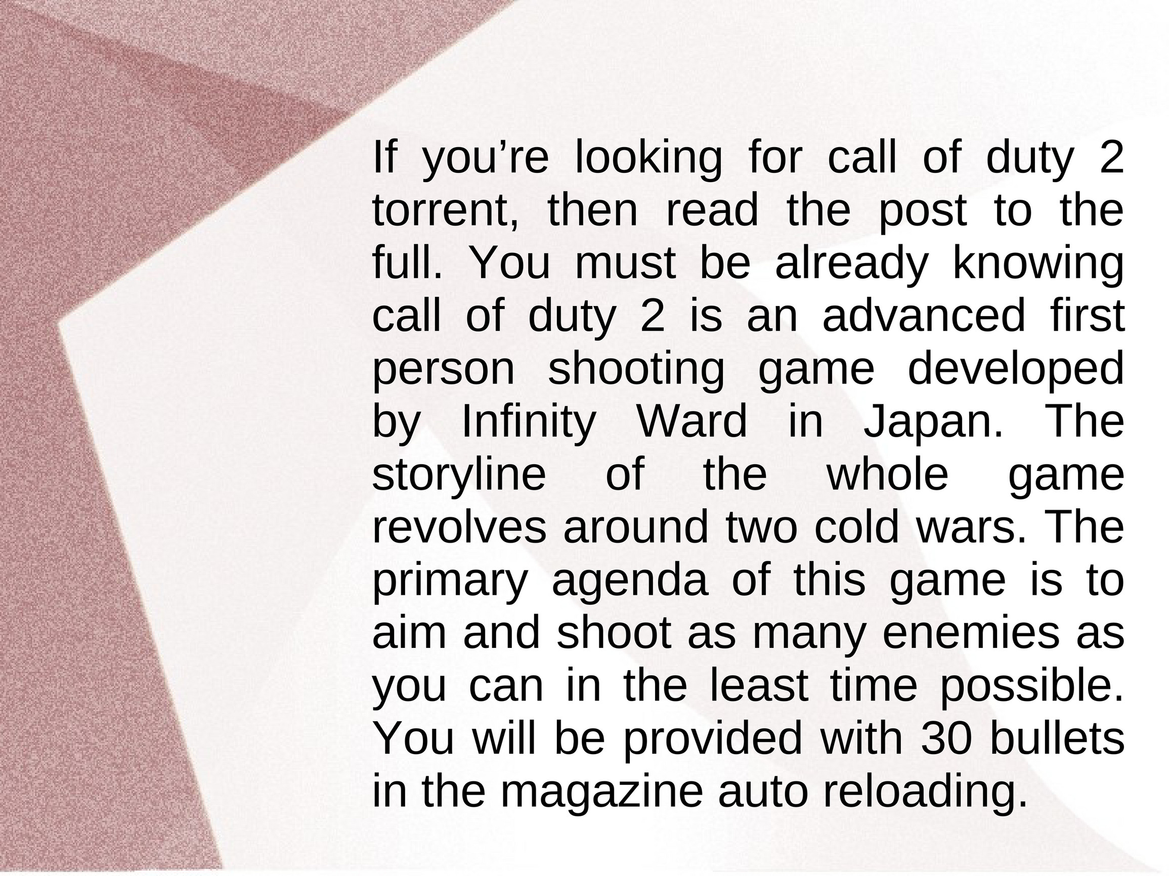 SEO - Call Of Duty 2 Torrent Download Free - Page 1 - Created with  Publitas.com