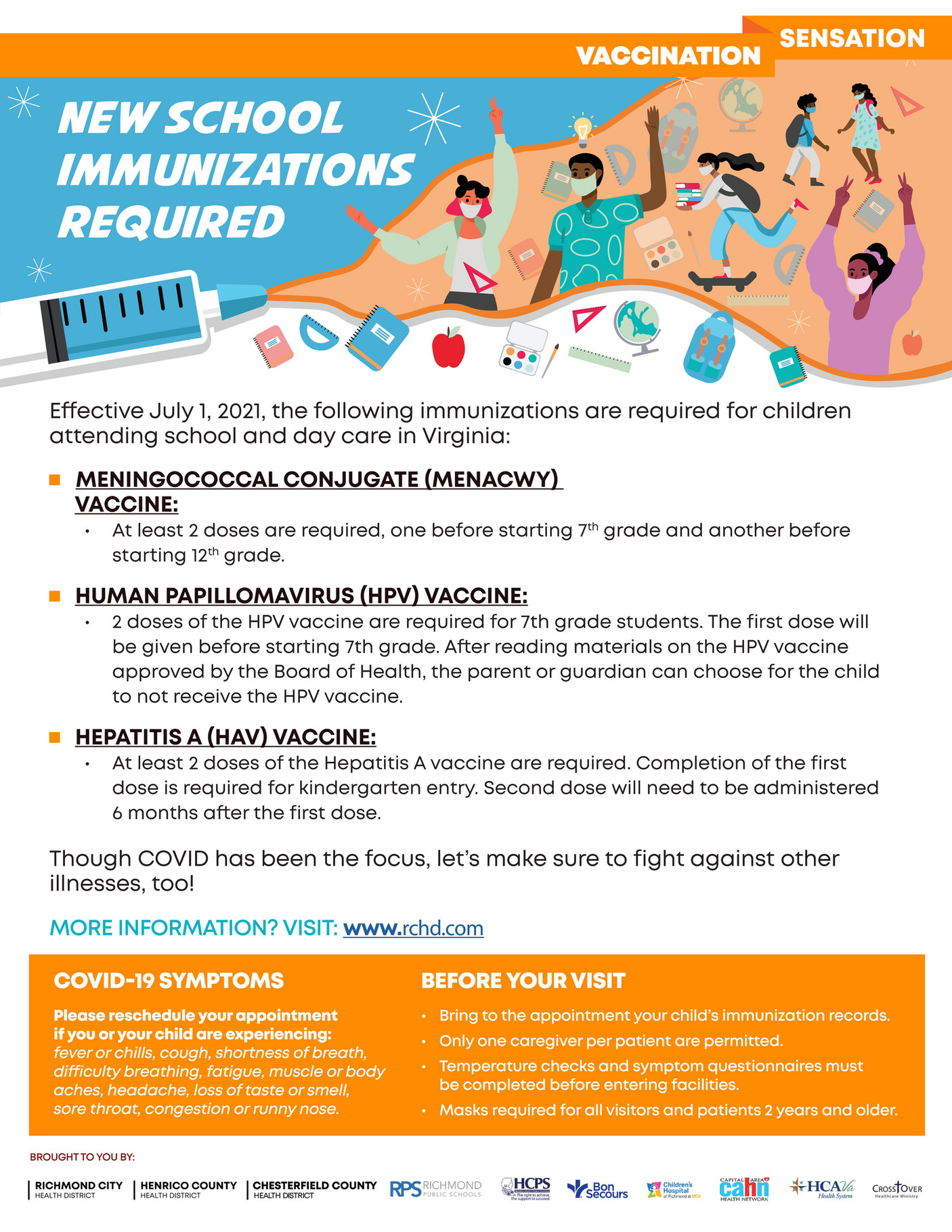 Vcu Health - New School Immunizations Required - Page 1 - Created With 