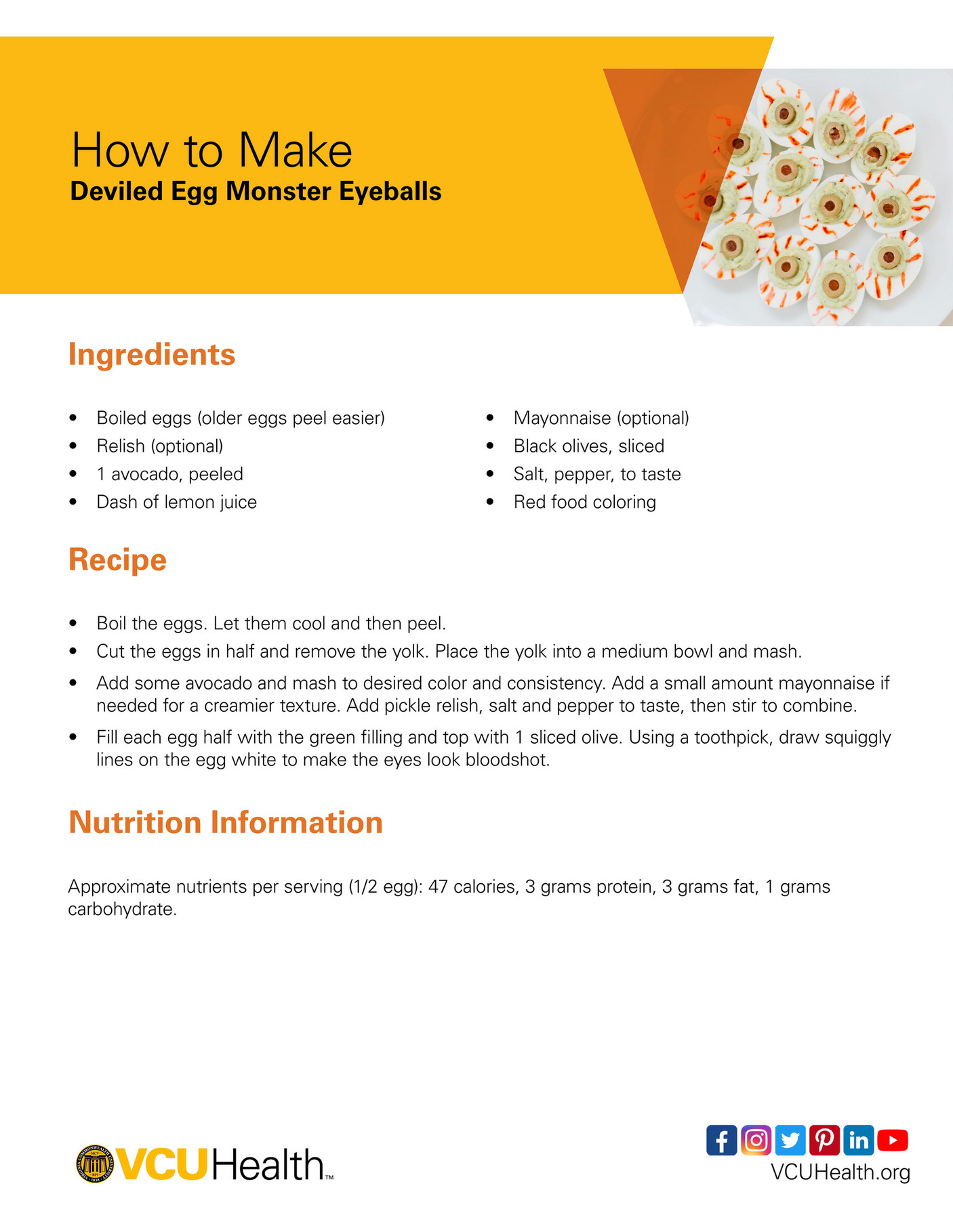VCU Health - Deviled Egg Monster Eyeballs - Page 1 - Created with ...