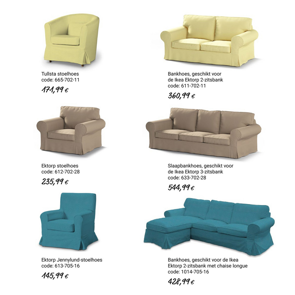 dekoria.NL - Hoezen - IKEA voor Ektorp 1-zit, beige-grijs, stoelhoes, Stoel, Etna