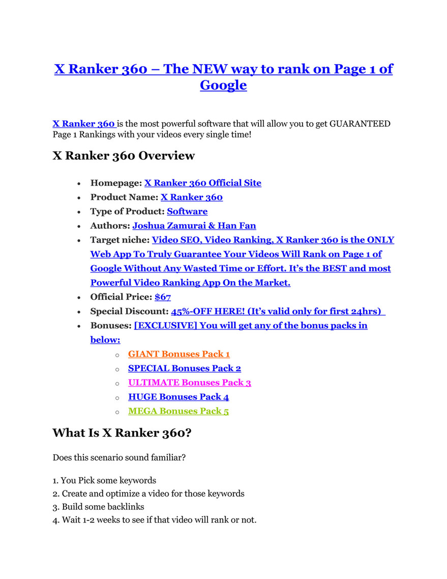 My publications - X Ranker 360 Review & HUGE $23800 Bonuses - Page 2-3 -  Created with Publitas.com