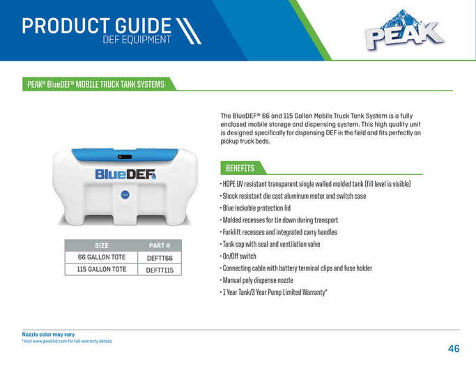 PEAK BlueDEF Final Charge PRODUCT CATALOG - Page 46-47 - Created with ...