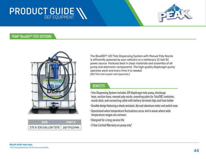PEAK BlueDEF Final Charge PRODUCT CATALOG - Page 44-45 - Created with ...