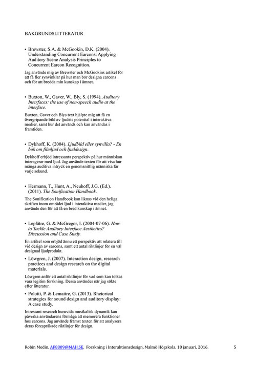 My publications - Auditiv Design i Interaktiva Medier - En studie av ...