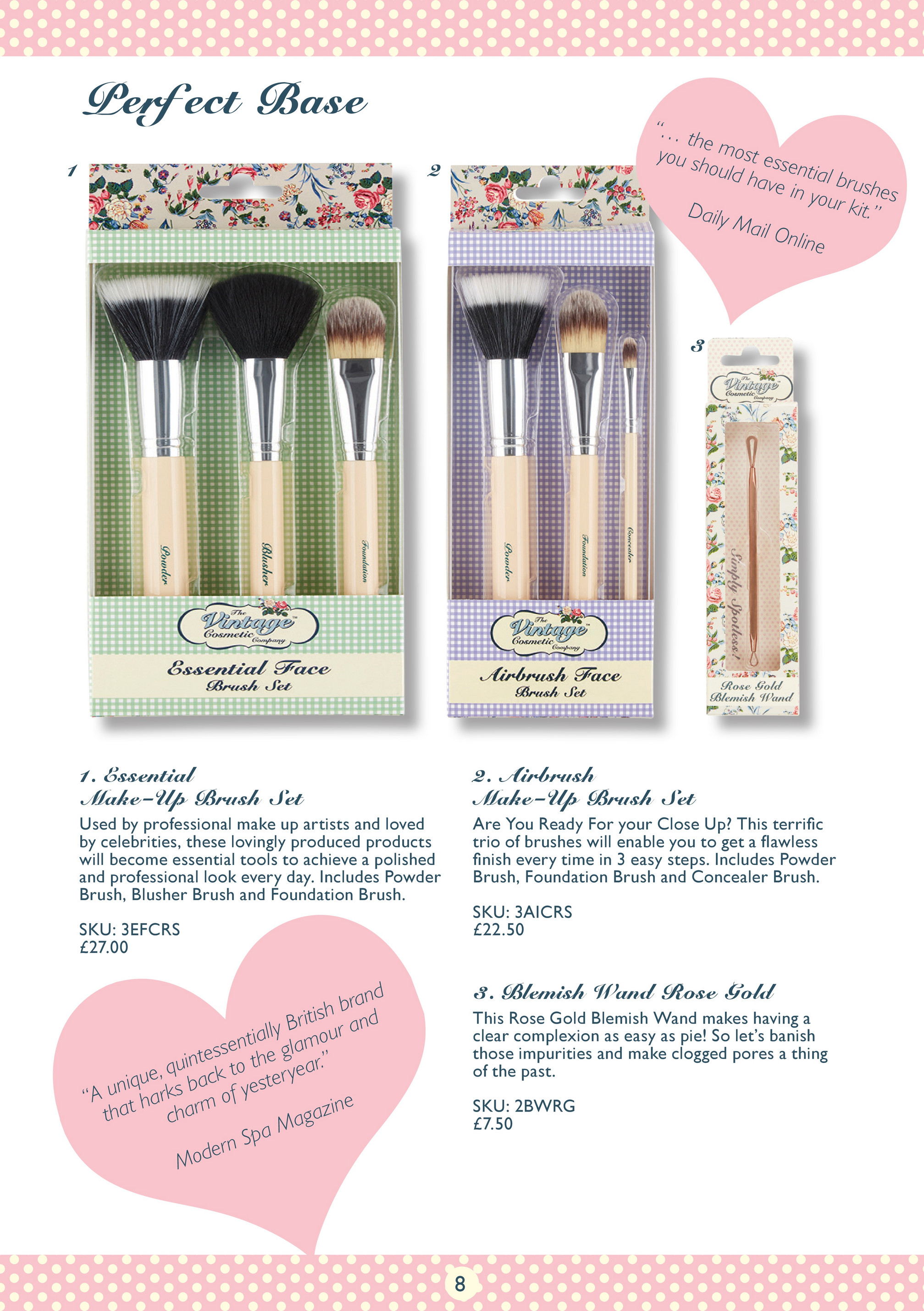 The Vintage Cosmetic Company Essential Face Brush Set