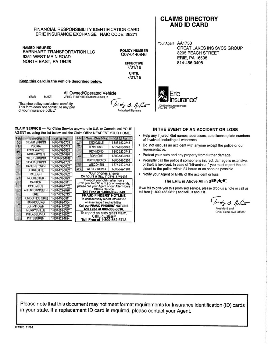 Erie insurance trampoline policy information