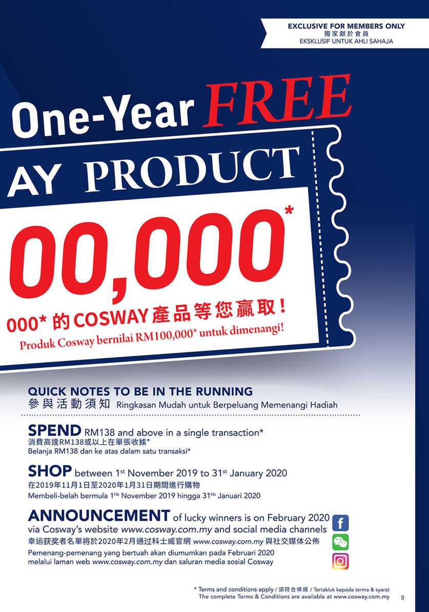 Cosway Malaysia Member Special Offers 25 Oct 24 Nov 2019 My