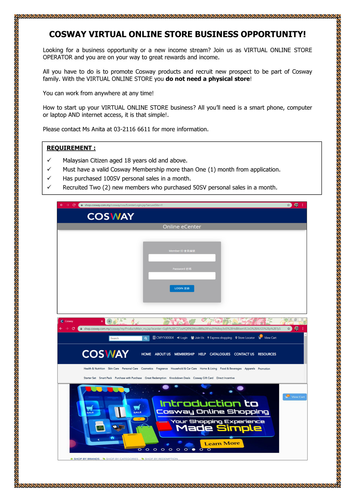 Cosway Malaysia - Cosway Virtual Online Store Business Opportunity
