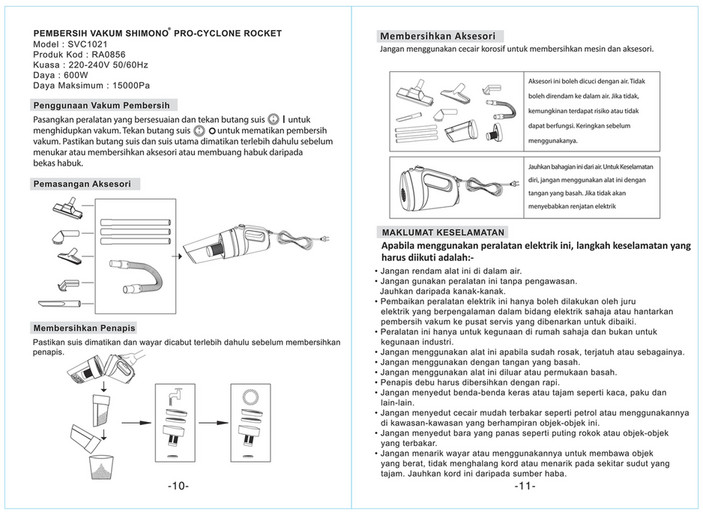 Cosway Malaysia Ra0856 Shimono Pro Cyclone Rocket Vacuum Cleaner Page 1 Created With Publitas Com