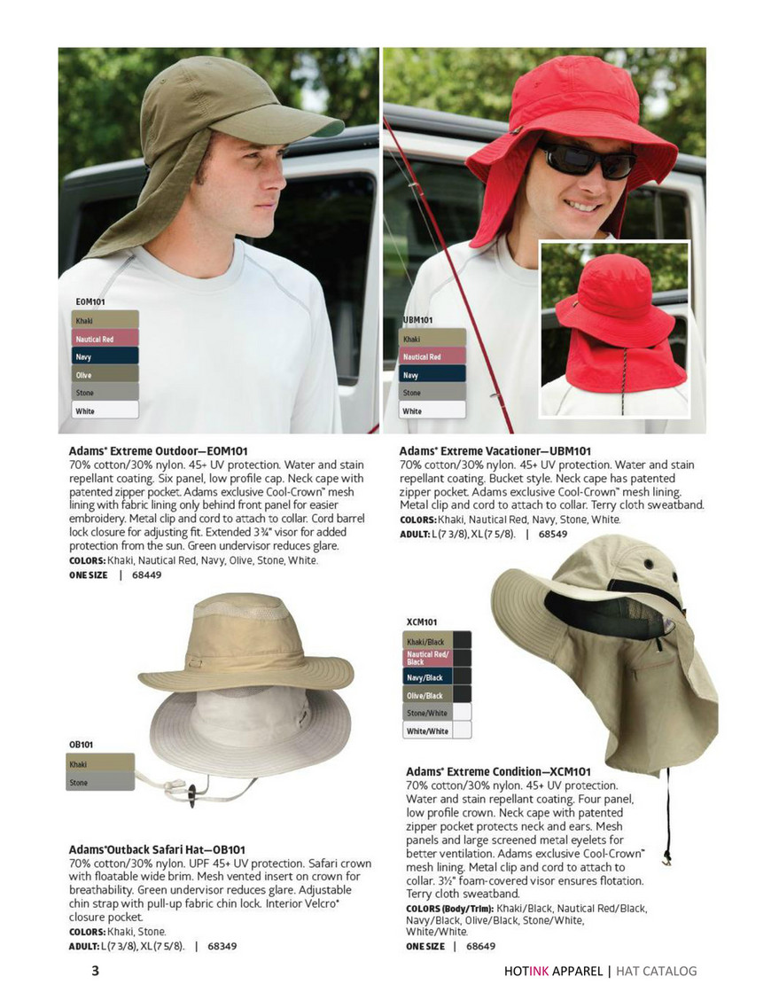 Adams OB101 - Outback Brimmed Hat Khaki - XL
