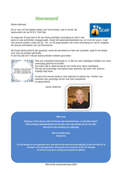 WSV St.Nic - VOORJAARSKOMPAS 2024 website - Pagina 2-3 - Gemaakt met ...