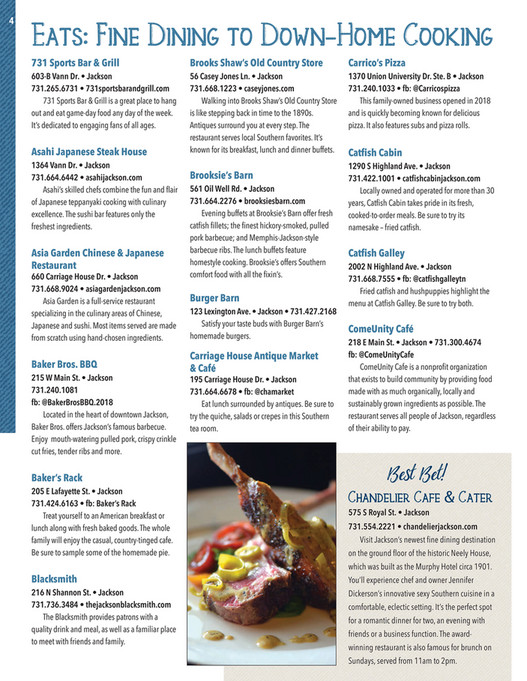 2019 Visitors Guide - Jackson, TN - Page 4-5 - Created with Publitas.com