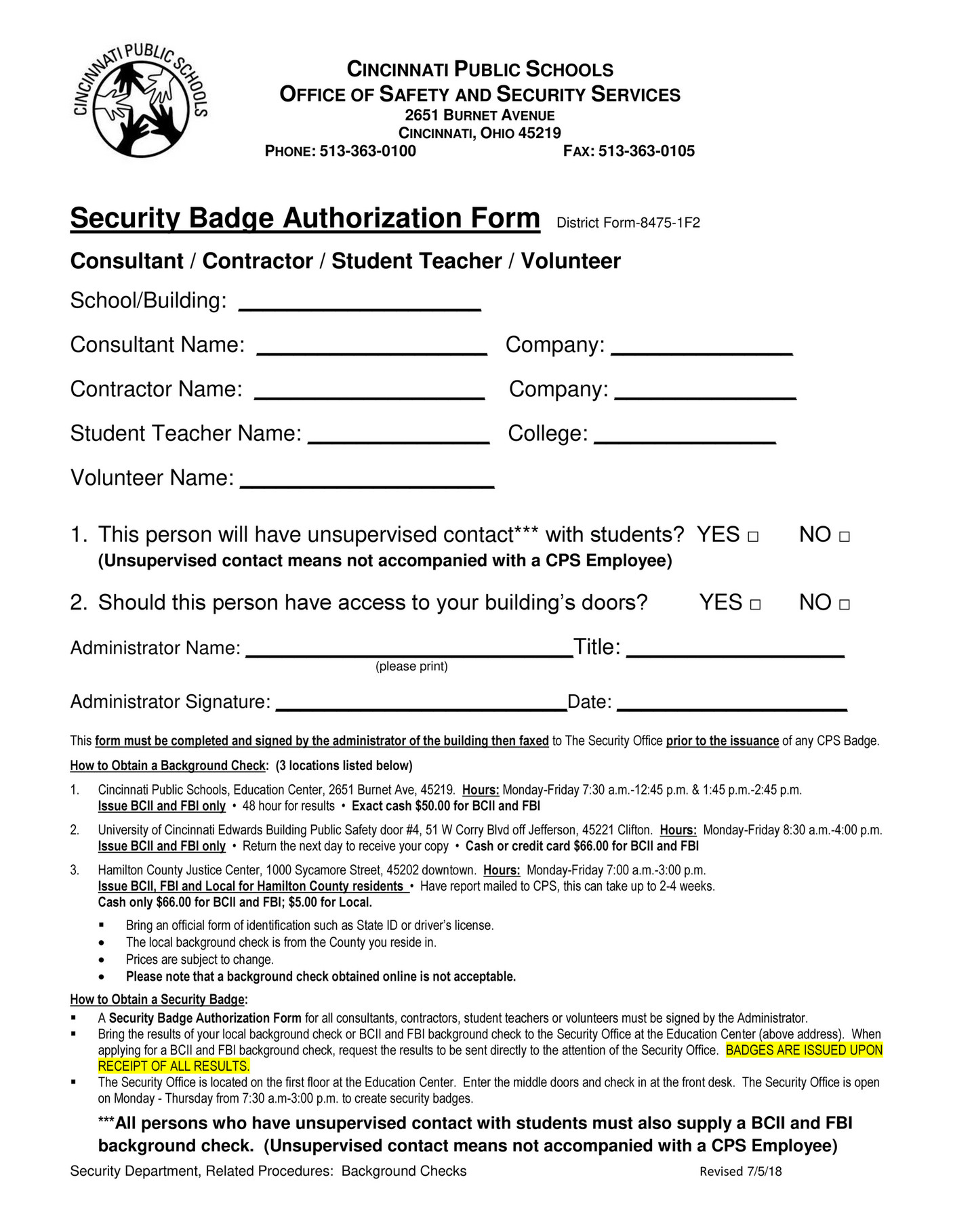 My publications Security Badge Authorization Form Page 1 Created