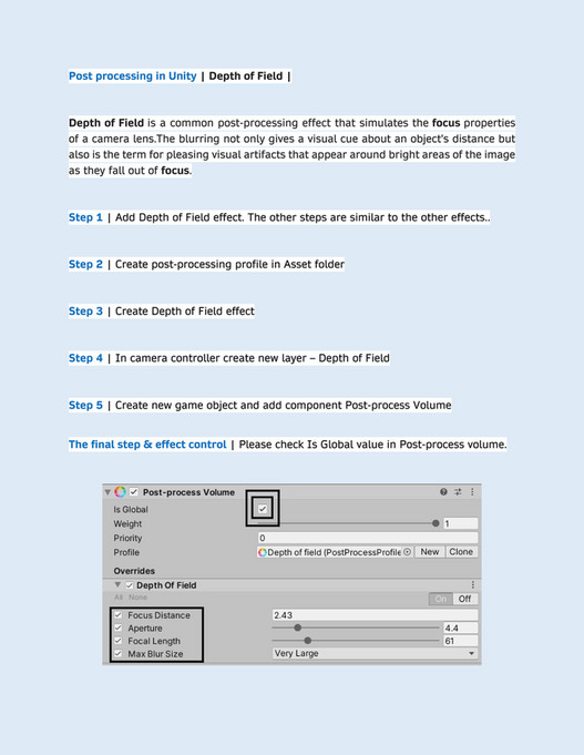 My publications - 3. Post processing in Unity - Depth of Field - Page 1 ...