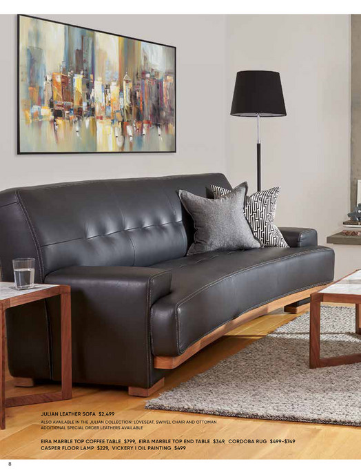 Dania Furniture 2018 Summer Catalog, Dania Leather Sofa