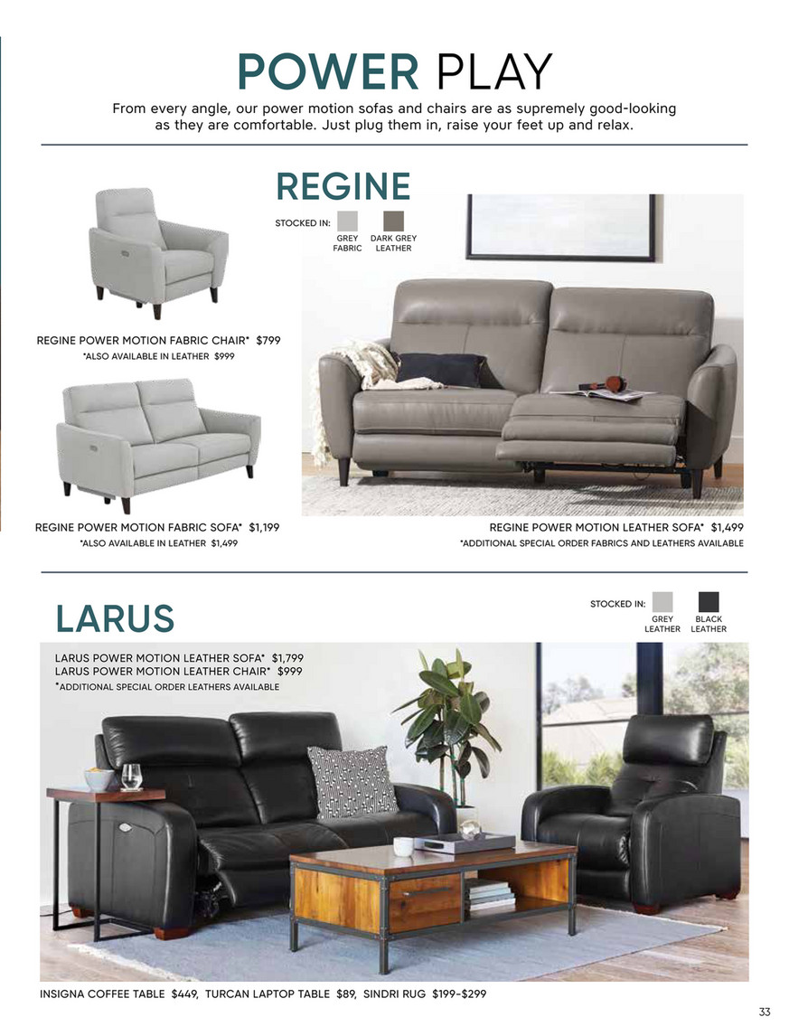 regine power reclining sofa