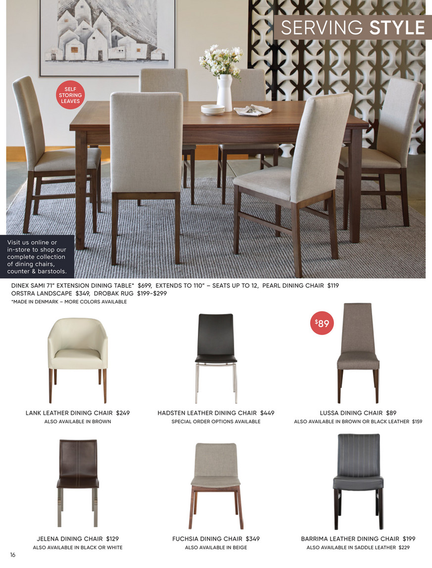 Lussa leather best sale dining chair