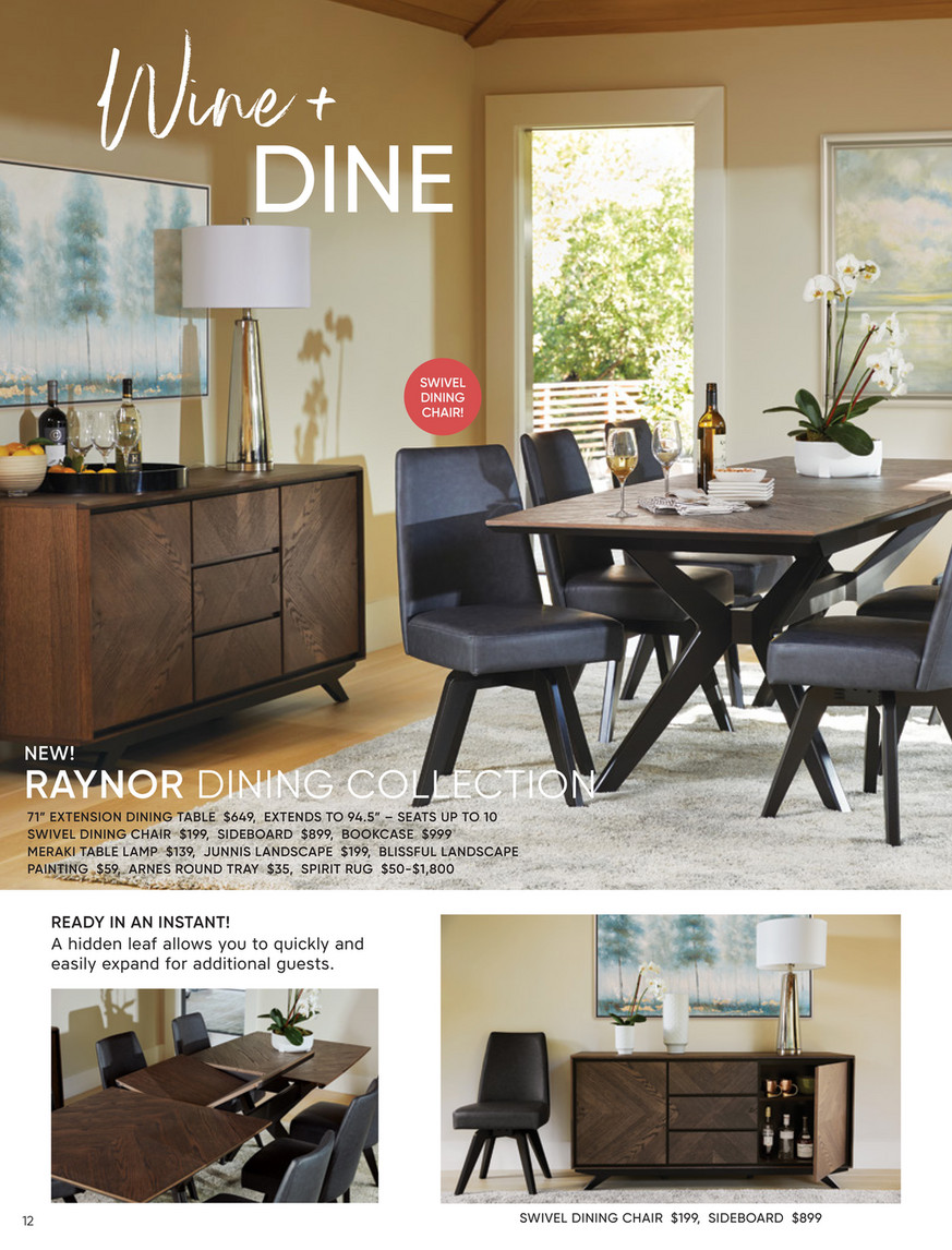 raynor swivel dining chair